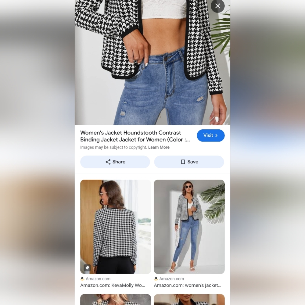 Open Front Houndstooth Jacket - image 7